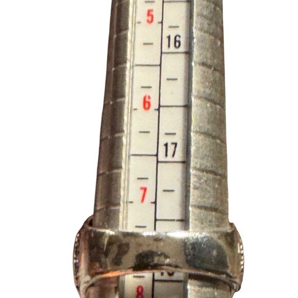 Fashion jewelry imitation turquoise and silver tone Ring size 8 - Picture 6 of 6